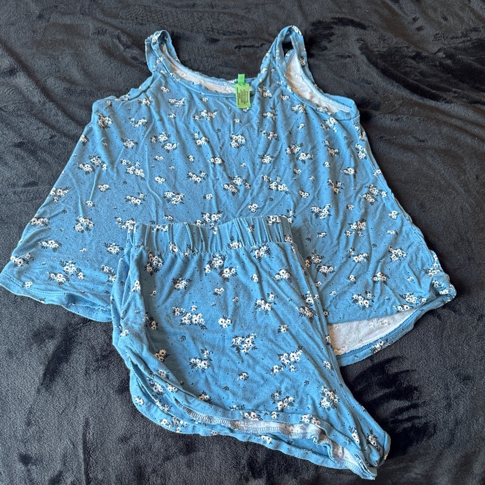 Honeydew Intimates Blue Floral Tank & Shorts Pajama Set